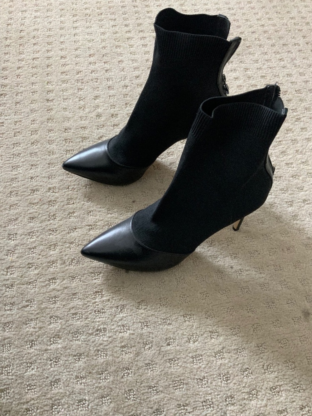 Michael Kors Sock Boot with Leather Toe